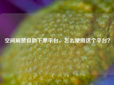 空间刷赞自助下单平台,怎么使用这个平台?