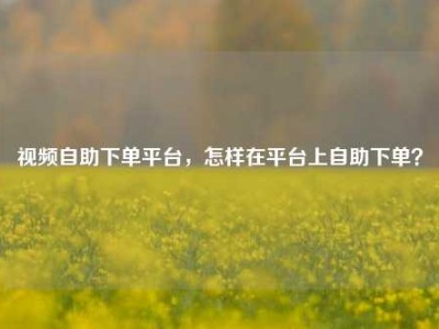 视频自助下单平台，怎样在平台上自助下单？