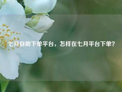 七月自助下单平台,怎样在七月平台下单?